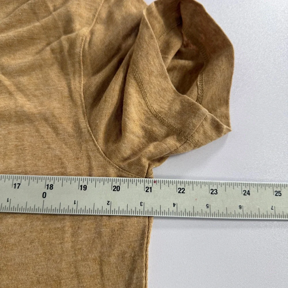 Banana Republic Polo Shirt Mens Medium Brown Linen Blend Short Sleeve Casual